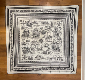 Hermes Cashmere and Silk GM Shawl “Tatouages Marins Bandana” by Sophie Koechlin 140.