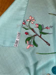 Hermes Cashmere and Silk GM Shawl “Fleurs et Plumes” by Leigh P. Cook 140.