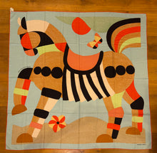 Load image into Gallery viewer, Hermes Cashmere/Silk Shawl “Mon Premier Galop” by Tong Ren 140