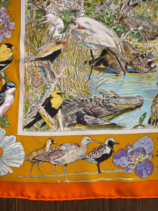 Hermes Silk Twill Scarf “La vie sauvage du Texas” by Kermit Oliver