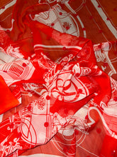 Load image into Gallery viewer, Hermes Beaded Silk Mousseline Scarf Ex Libris Au Pois Couture