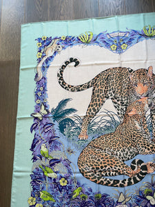 Hermes Cashmere and Silk GM Shawl “Jungle Love” by Robert Dallet 140.