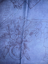 Load image into Gallery viewer, Hermes Indigo Dip Dye Silk GM Shawl “Kachinas” by Kermit Oliver 140