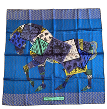 Load image into Gallery viewer, Limited edition Hermes Silk Twill Scarf “A Cheval sur mon Carre” for World Horse Welfare by Bali Barret.