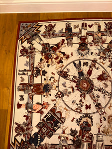 Hermes Cashmere and Silk GM Shawl “Kachinas” by Kermit Oliver 140.