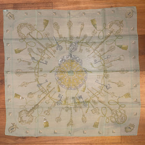 Hermes Silk Mousseline Scarf “Les Cles” by Caty Latham.