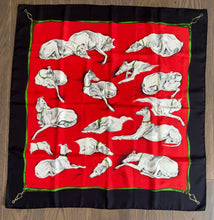 Load image into Gallery viewer, Hermes Silk Twill Scarf «Les Levriers» by Xavier de Poret.