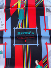 Load image into Gallery viewer, Hermes Vintage Silk Scarf “Aux Sports d'Hiver”.