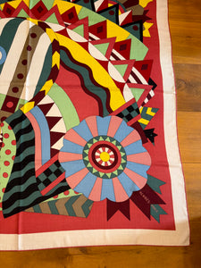Hermes Cashmere/Silk GM Shawl “Cheval de Fete” by Jan Bajtlik 140.