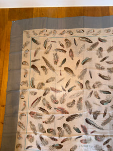 Hermes Silk Mousseline GM Shawl “Plumes” by Henri de Linares 140