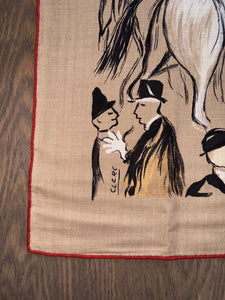 Hermes Cashmere/Silk GM Shawl “Paddock” by Jean-Louis Clerc 140.