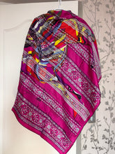 Load image into Gallery viewer, Hermes precious embroidered Silk Shawl “Pegase d’Hermes Au Bloc” 140