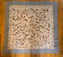 Load image into Gallery viewer, Hermes Silk Mousseline GM Shawl “Plumes” by Henri de Linares 140