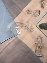Load image into Gallery viewer, Hermes Silk Mousseline GM Shawl “Plumes” by Henri de Linares 140
