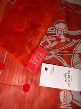 Load image into Gallery viewer, Hermes Beaded Silk Mousseline Scarf Ex Libris Au Pois Couture
