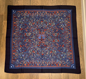 Cashmere/Silk HERMES shawl “Les Jardins D'Armenie” by Karen Petrossian 140.