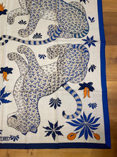 Load image into Gallery viewer, Hermes Cashmere and Silk GM Shawl «Les Leopards» by Christiane Vauzelles 140.