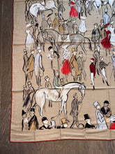 Load image into Gallery viewer, Hermes Cashmere/Silk GM Shawl “Paddock” by Jean-Louis Clerc 140.