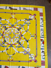 Load image into Gallery viewer, Hermes Cashmere/Silk Shawl “Eperon d’Or et Tenues de Jour” by  Henri d'Origny and Jacques Eudel 140