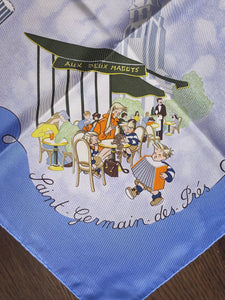 Special edition Hermes Silk Twill Scarf “Les Triples et smiles” by Nicole Lambert.