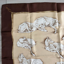Load image into Gallery viewer, Hermes Silk Twill Scarf «Les Levriers» by Xavier de Poret.