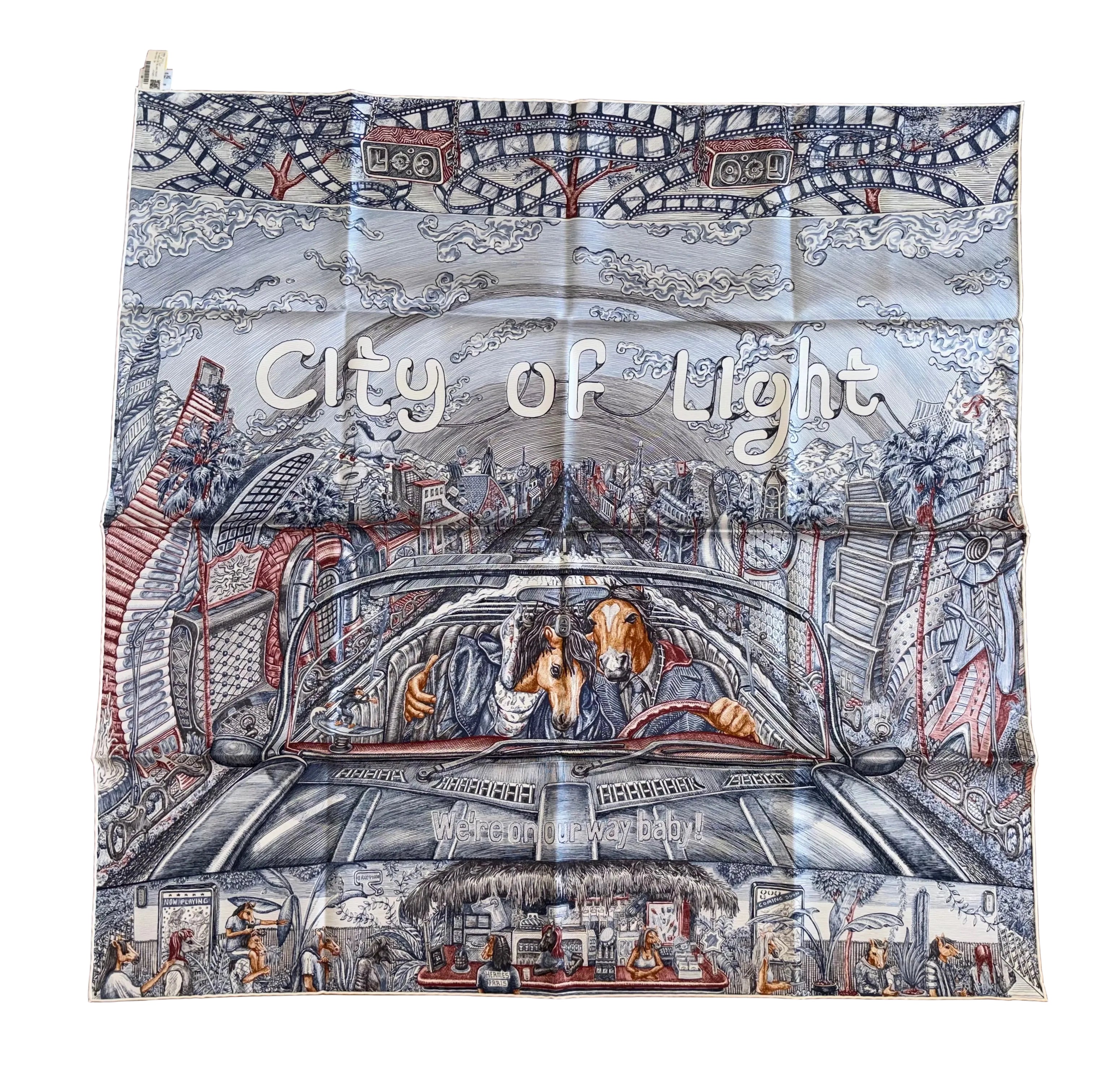 エルメス　スカーフ　city of light Hermes Silk Scarf «City of Light» designed by Elias Kafouros