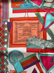 Hermes Silk Scarf “Les Trophees” by Pierre-Marie. Special edition forl'AS Monaco FC.