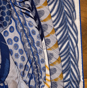 Hermes Cashmere and Silk GM Shawl « Plumes en Fete » by Aline Honoré 140