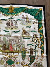 Load image into Gallery viewer, Hermes Silk jacquard Scarf “La Comédie Italienne” by Philippe Ledoux.