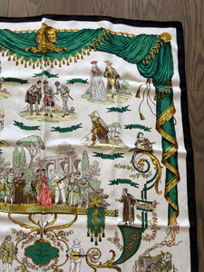 Hermes Silk jacquard Scarf “La Comédie Italienne” by Philippe Ledoux.