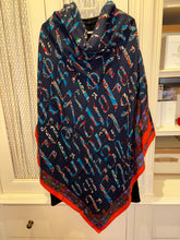 Load image into Gallery viewer, Rare Highly Collectible Hermes Cashmere and Silk GM Shawl “Lettres d’Erevan” by Karen Petrossian 140.