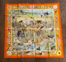 Load image into Gallery viewer, Hermes Silk Twill Scarf “La vie sauvage du Texas” by Kermit Oliver.
