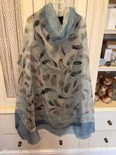 Load image into Gallery viewer, Hermes Silk Mousseline GM Shawl “Plumes” by Henri de Linares 140