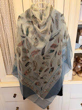 Load image into Gallery viewer, Hermes Silk Mousseline GM Shawl “Plumes” by Henri de Linares 140