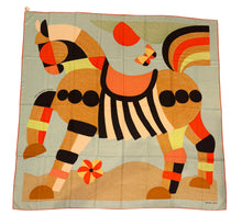 Load image into Gallery viewer, Hermes Cashmere/Silk Shawl “Mon Premier Galop” by Tong Ren 140