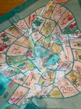 Load image into Gallery viewer, Hermes Silk Mousseline Scarf “Le Jeu des Petits Bonheurs” by Sophie de Seynes.