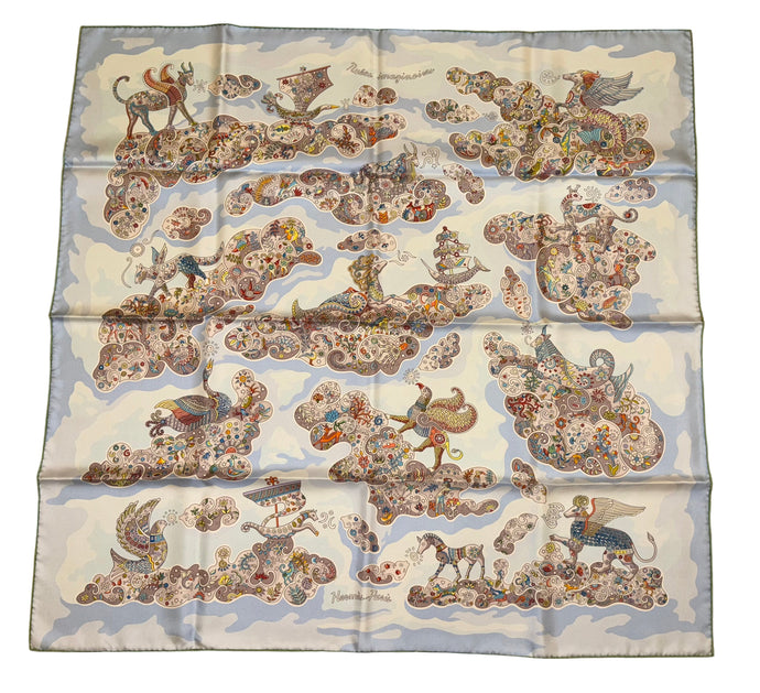 Hermes Silk Twill Scarf “Nuées Imaginaires” by Christine Henry.