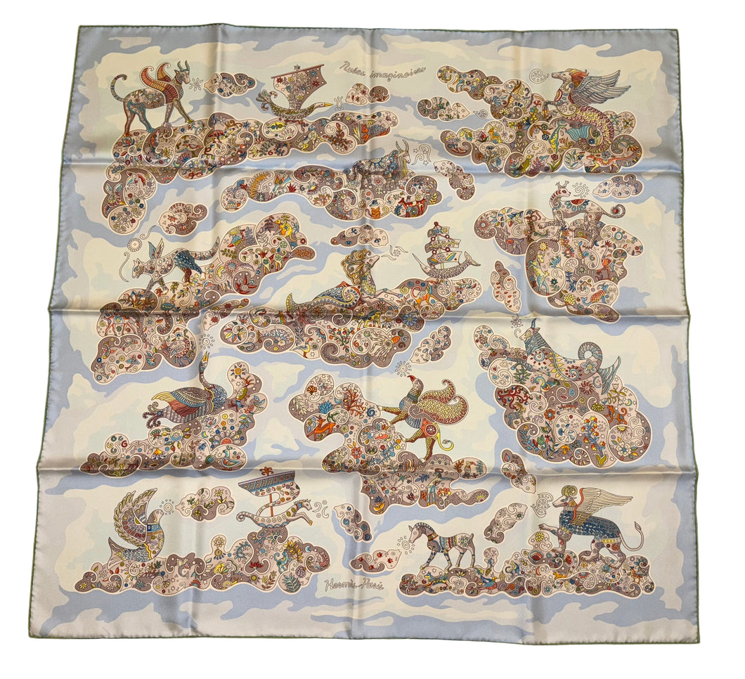 Hermes Silk Twill Scarf “Nuées Imaginaires” by Christine Henry.