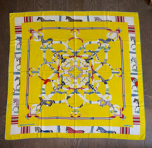 Load image into Gallery viewer, Hermes Cashmere/Silk Shawl “Eperon d’Or et Tenues de Jour” by  Henri d'Origny and Jacques Eudel 140