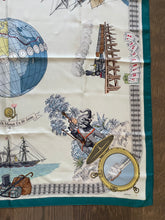 Load image into Gallery viewer, Hermes Silk Scarf «Le tour du monde en 80 jours» by Philippe Ledoux.