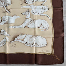 Load image into Gallery viewer, Hermes Silk Twill Scarf «Les Levriers» by Xavier de Poret.