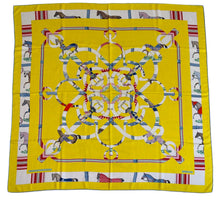 Load image into Gallery viewer, Hermes Cashmere/Silk Shawl “Eperon d’Or et Tenues de Jour” by  Henri d'Origny and Jacques Eudel 140