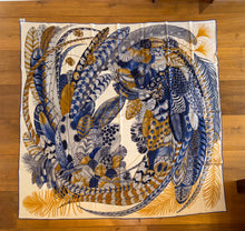 Load image into Gallery viewer, Hermes Cashmere and Silk GM Shawl « Plumes en Fete » by Aline Honoré 140