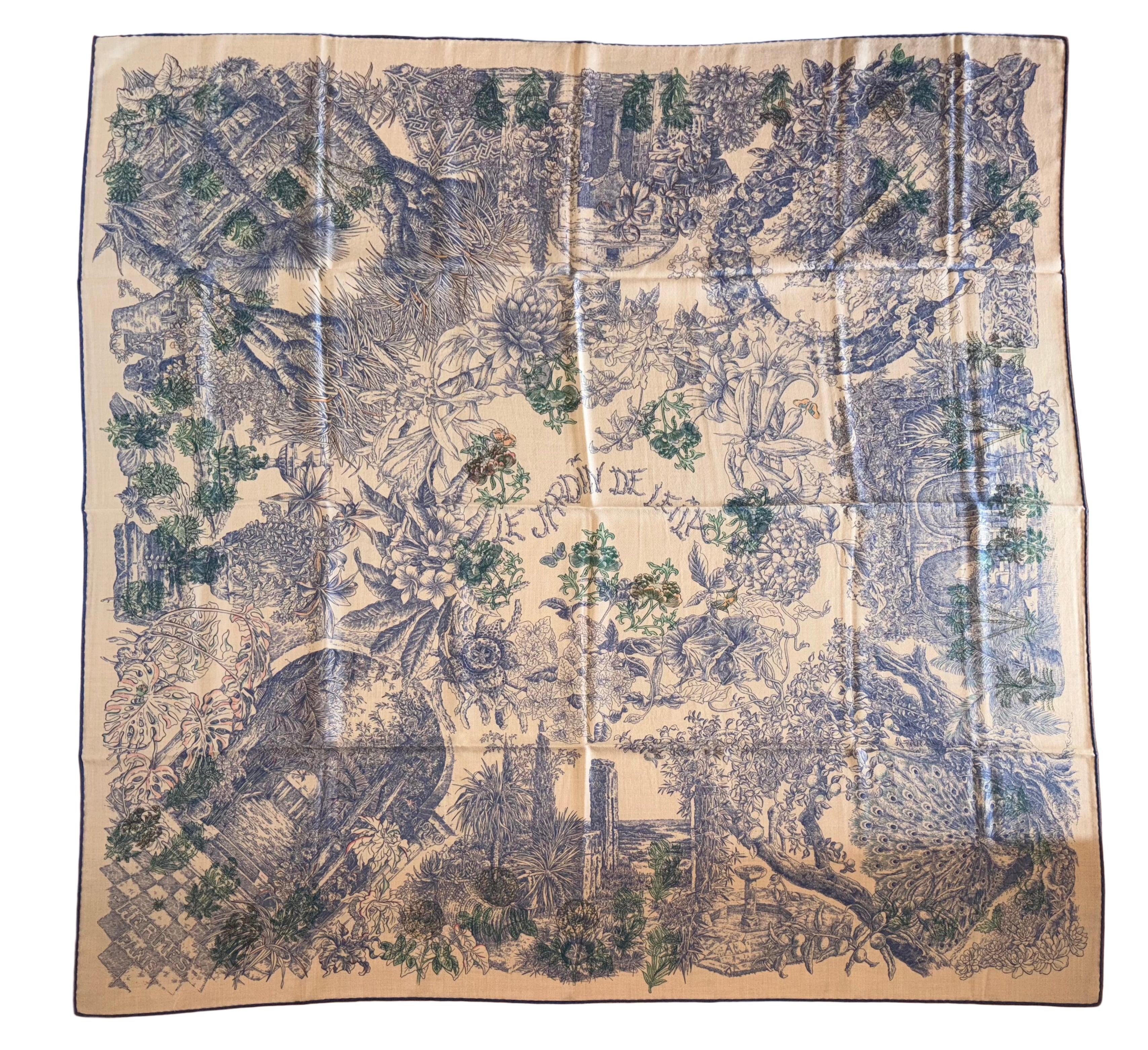 Hermes Cashmere and Silk GM Shawl “Le Jardin de Leila” by Francois