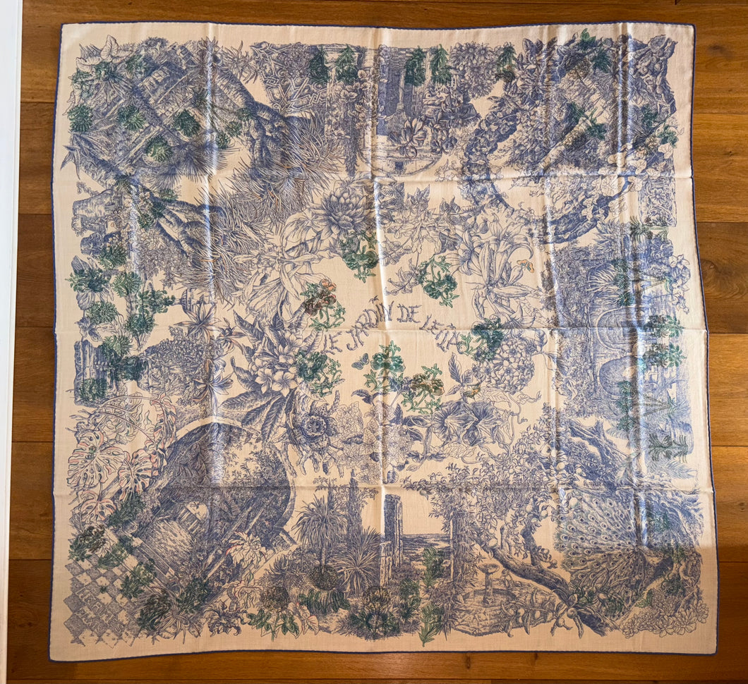 Hermes Cashmere and Silk GM Shawl “Le Jardin de Leila” by Francois Houtin 140
