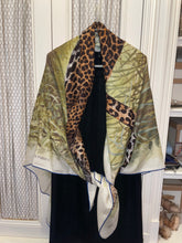 Load image into Gallery viewer, Hermes Cashmere/Silk GM Shawl “Panthers Paradis” by Robert Dallet 140.