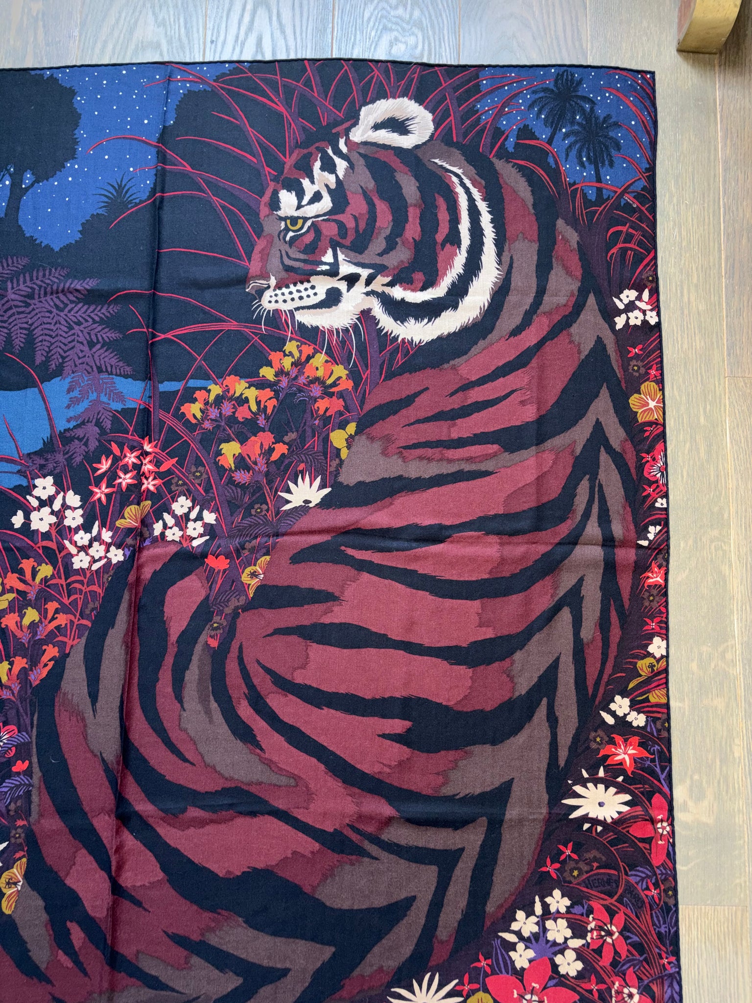 Hermes Cashmere/Silk Shawl “Tyger Tyger” by Alice Shirley 140