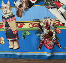 Load image into Gallery viewer, Hermes Silk Scarf Kachinas by Kermit Oliver