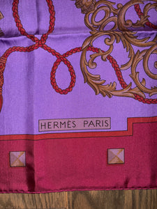 Hermes Silk Dip Dye GM Shawl “Les Cles” by Caty Latham 140.