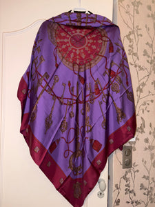 Hermes Silk Dip Dye GM Shawl “Les Cles” by Caty Latham 140.